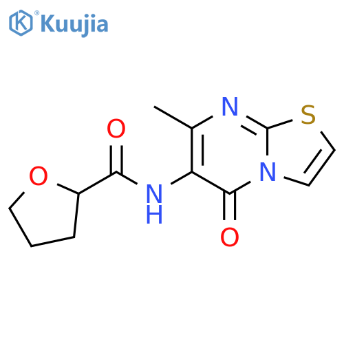 N-{7-methyl-5-oxo-5H-1,3thiazolo3,2-apyrimidin-6-yl}oxolane-2-carboxamide structure