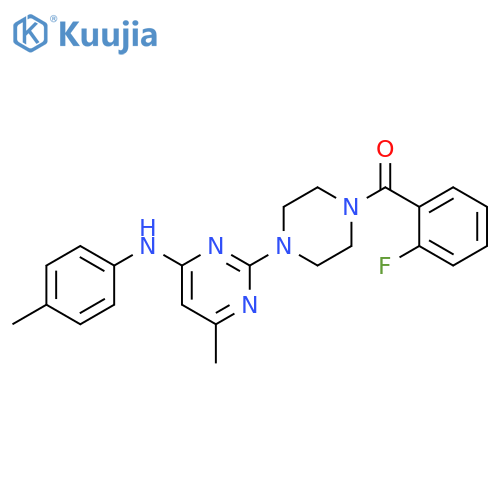 2-4-(2-fluorobenzoyl)piperazin-1-yl-6-methyl-N-(4-methylphenyl)pyrimidin-4-amine structure