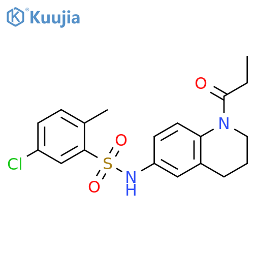 5-chloro-2-methyl-N-(1-propanoyl-1,2,3,4-tetrahydroquinolin-6-yl)benzene-1-sulfonamide structure