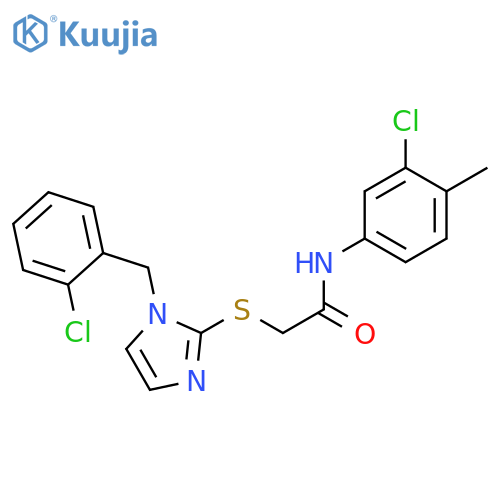 N-(3-chloro-4-methylphenyl)-2-({1-(2-chlorophenyl)methyl-1H-imidazol-2-yl}sulfanyl)acetamide structure