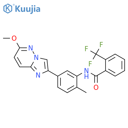 N-(5-{6-methoxyimidazo1,2-bpyridazin-2-yl}-2-methylphenyl)-2-(trifluoromethyl)benzamide structure
