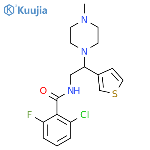 2-chloro-6-fluoro-N-2-(4-methylpiperazin-1-yl)-2-(thiophen-3-yl)ethylbenzamide structure