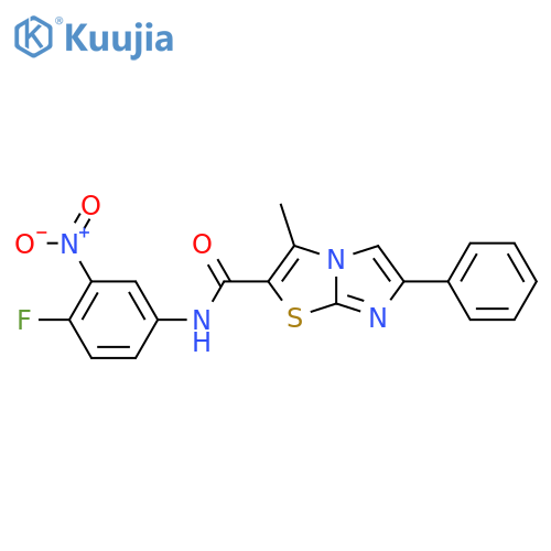 N-(4-fluoro-3-nitrophenyl)-3-methyl-6-phenylimidazo2,1-b1,3thiazole-2-carboxamide structure