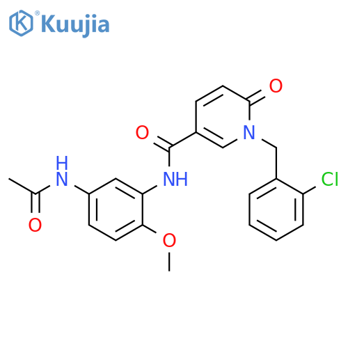 1-(2-chlorophenyl)methyl-N-(5-acetamido-2-methoxyphenyl)-6-oxo-1,6-dihydropyridine-3-carboxamide structure
