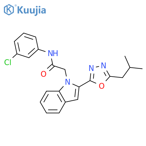 N-(3-chlorophenyl)-2-(2-(5-isobutyl-1,3,4-oxadiazol-2-yl)-1H-indol-1-yl)acetamide structure