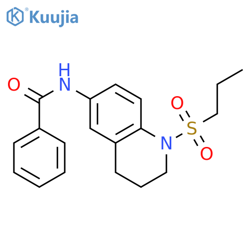 N-1-(propane-1-sulfonyl)-1,2,3,4-tetrahydroquinolin-6-ylbenzamide structure