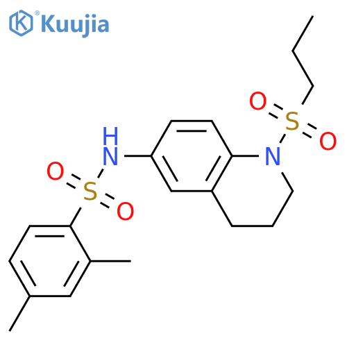 2,4-dimethyl-N-1-(propane-1-sulfonyl)-1,2,3,4-tetrahydroquinolin-6-ylbenzene-1-sulfonamide structure