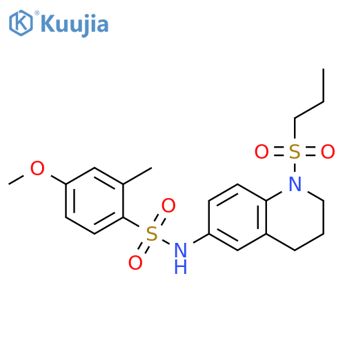 4-methoxy-2-methyl-N-1-(propane-1-sulfonyl)-1,2,3,4-tetrahydroquinolin-6-ylbenzene-1-sulfonamide structure