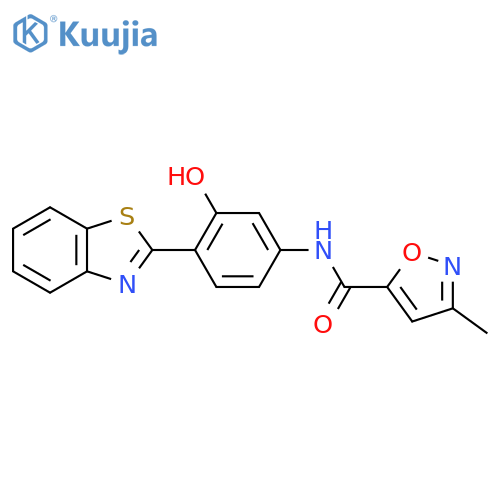 N-4-(1,3-benzothiazol-2-yl)-3-hydroxyphenyl-3-methyl-1,2-oxazole-5-carboxamide structure