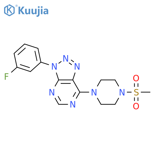 1-3-(3-fluorophenyl)-3H-1,2,3triazolo4,5-dpyrimidin-7-yl-4-methanesulfonylpiperazine structure