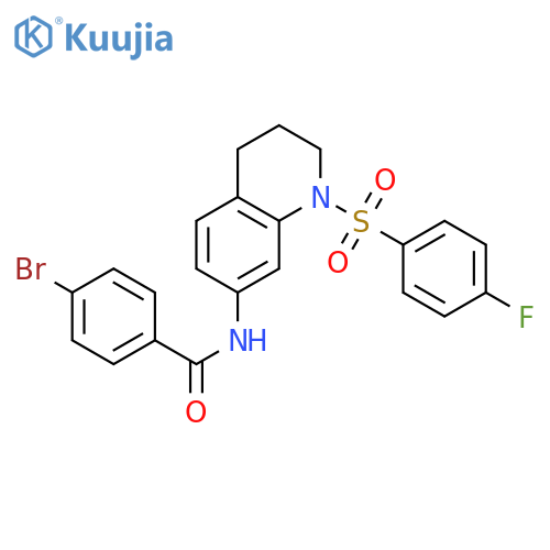 4-bromo-N-1-(4-fluorobenzenesulfonyl)-1,2,3,4-tetrahydroquinolin-7-ylbenzamide structure