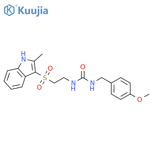 1-(4-methoxyphenyl)methyl-3-{2-(2-methyl-1H-indol-3-yl)sulfonylethyl}urea structure