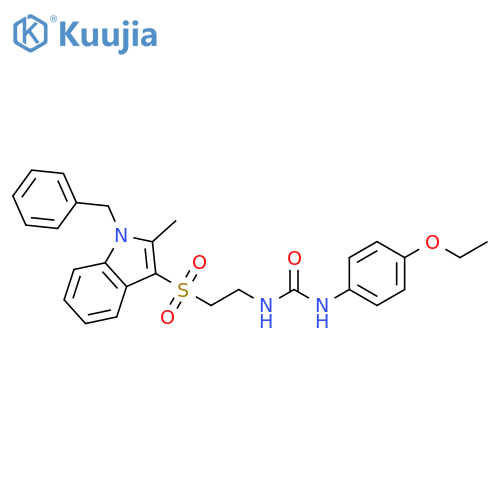 3-{2-(1-benzyl-2-methyl-1H-indol-3-yl)sulfonylethyl}-1-(4-ethoxyphenyl)urea structure