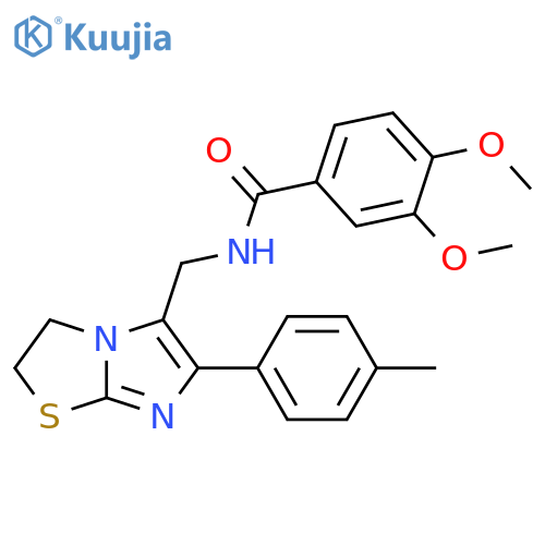 3,4-dimethoxy-N-{6-(4-methylphenyl)-2H,3H-imidazo2,1-b1,3thiazol-5-ylmethyl}benzamide structure