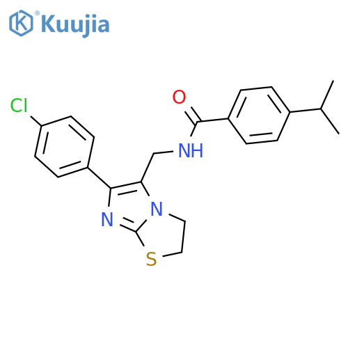 N-{6-(4-chlorophenyl)-2H,3H-imidazo2,1-b1,3thiazol-5-ylmethyl}-4-(propan-2-yl)benzamide structure