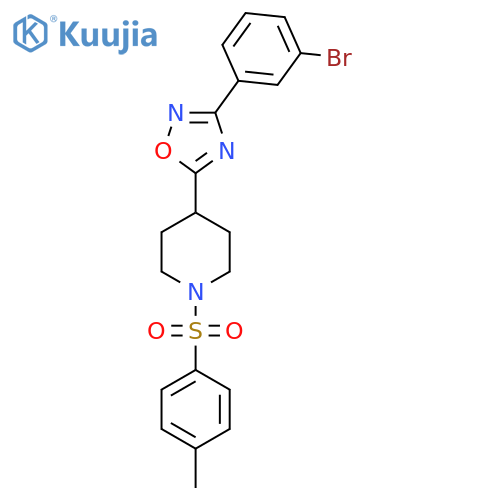 4-3-(3-bromophenyl)-1,2,4-oxadiazol-5-yl-1-(4-methylbenzenesulfonyl)piperidine structure