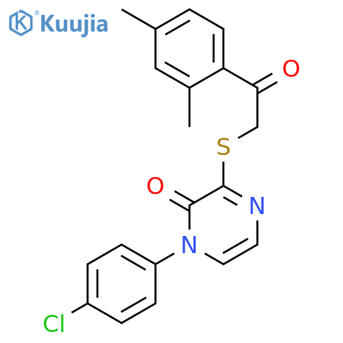 1-(4-chlorophenyl)-3-{2-(2,4-dimethylphenyl)-2-oxoethylsulfanyl}-1,2-dihydropyrazin-2-one structure