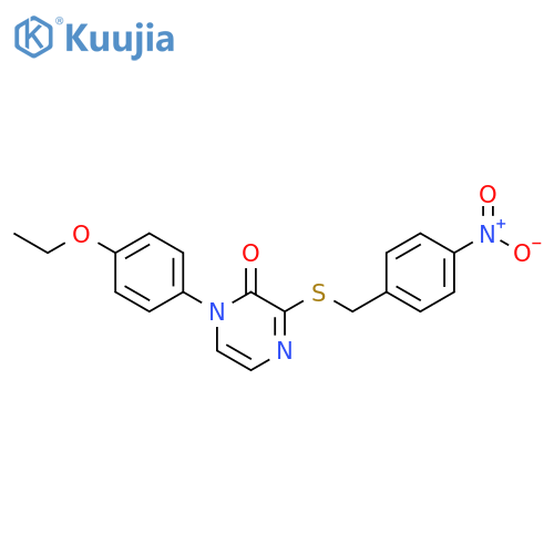 1-(4-ethoxyphenyl)-3-{(4-nitrophenyl)methylsulfanyl}-1,2-dihydropyrazin-2-one structure