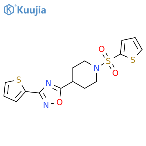 4-3-(thiophen-2-yl)-1,2,4-oxadiazol-5-yl-1-(thiophene-2-sulfonyl)piperidine structure