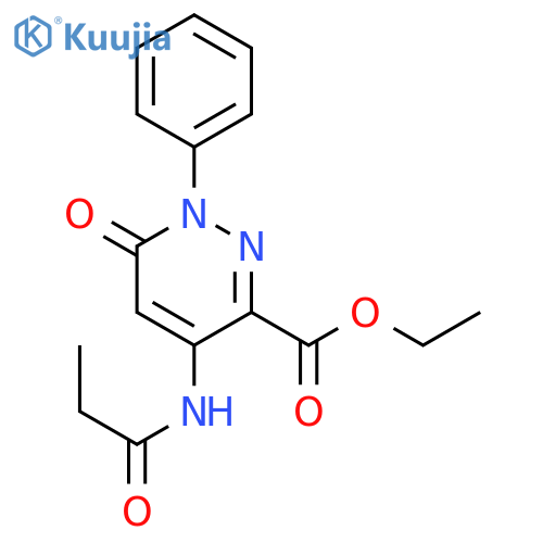 ethyl 6-oxo-1-phenyl-4-propanamido-1,6-dihydropyridazine-3-carboxylate structure