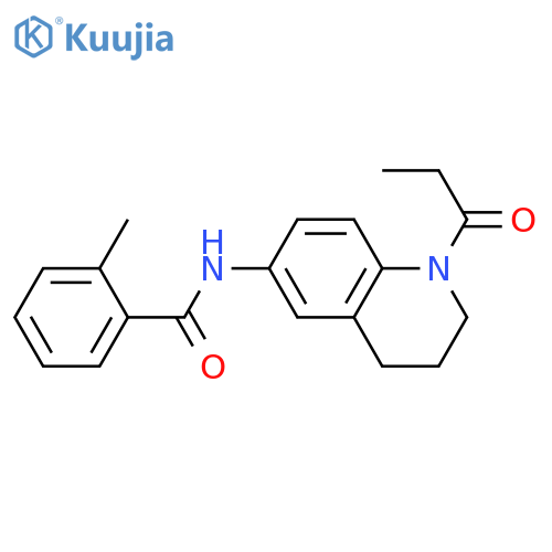 2-methyl-N-(1-propanoyl-1,2,3,4-tetrahydroquinolin-6-yl)benzamide structure
