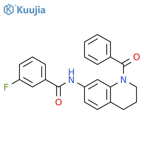 N-(1-benzoyl-1,2,3,4-tetrahydroquinolin-7-yl)-3-fluorobenzamide structure