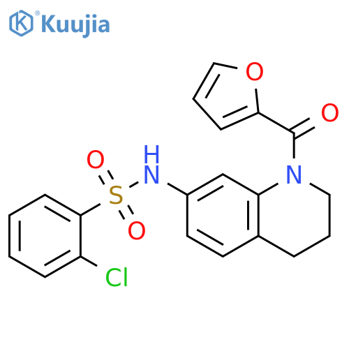 2-chloro-N-1-(furan-2-carbonyl)-1,2,3,4-tetrahydroquinolin-7-ylbenzene-1-sulfonamide structure