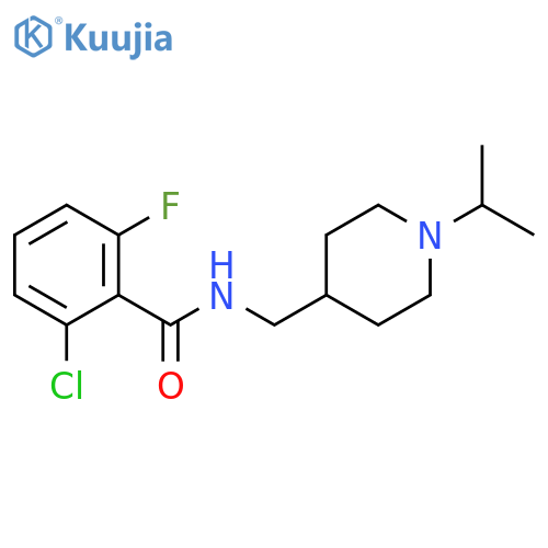 2-chloro-6-fluoro-N-{1-(propan-2-yl)piperidin-4-ylmethyl}benzamide structure