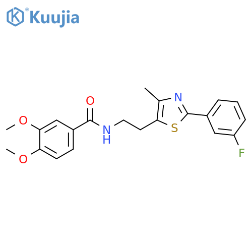 N-{2-2-(3-fluorophenyl)-4-methyl-1,3-thiazol-5-ylethyl}-3,4-dimethoxybenzamide structure