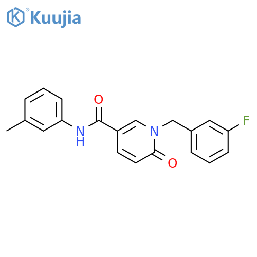 1-(3-fluorophenyl)methyl-N-(3-methylphenyl)-6-oxo-1,6-dihydropyridine-3-carboxamide structure
