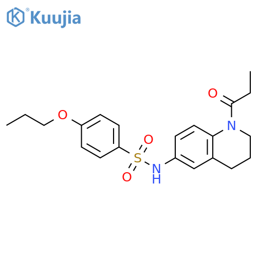 N-(1-propanoyl-1,2,3,4-tetrahydroquinolin-6-yl)-4-propoxybenzene-1-sulfonamide structure