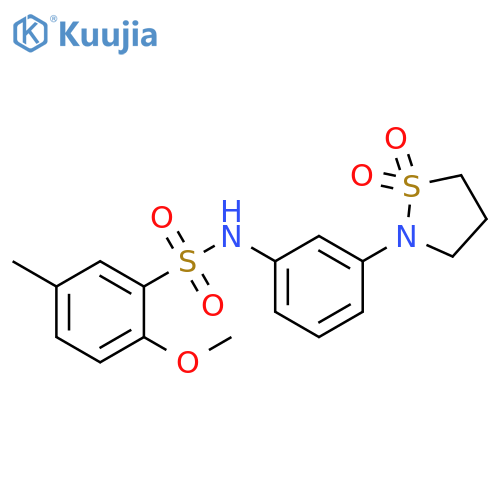 N-3-(1,1-dioxo-1lambda6,2-thiazolidin-2-yl)phenyl-2-methoxy-5-methylbenzene-1-sulfonamide structure