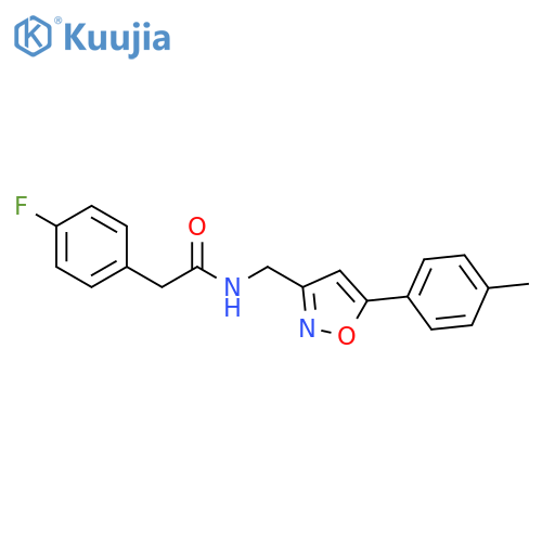 2-(4-fluorophenyl)-N-{5-(4-methylphenyl)-1,2-oxazol-3-ylmethyl}acetamide structure