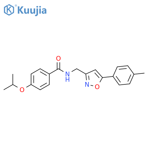 N-{5-(4-methylphenyl)-1,2-oxazol-3-ylmethyl}-4-(propan-2-yloxy)benzamide structure