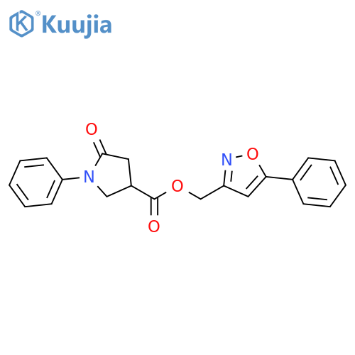 (5-phenyl-1,2-oxazol-3-yl)methyl 5-oxo-1-phenylpyrrolidine-3-carboxylate structure