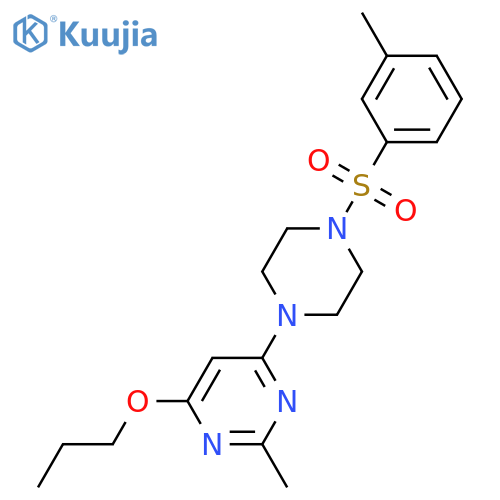 2-methyl-4-4-(3-methylbenzenesulfonyl)piperazin-1-yl-6-propoxypyrimidine structure