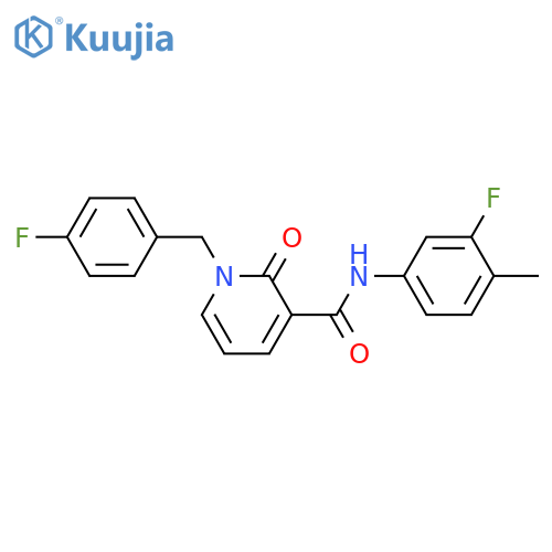 N-(3-fluoro-4-methylphenyl)-1-(4-fluorophenyl)methyl-2-oxo-1,2-dihydropyridine-3-carboxamide structure