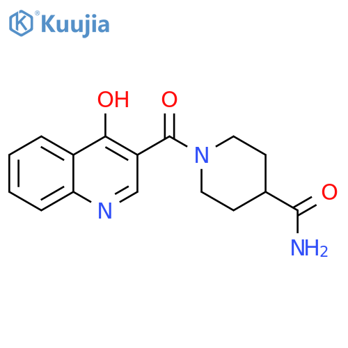 1-(4-hydroxyquinoline-3-carbonyl)piperidine-4-carboxamide structure