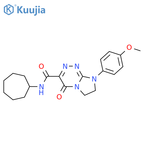 N-cycloheptyl-8-(4-methoxyphenyl)-4-oxo-4H,6H,7H,8H-imidazo2,1-c1,2,4triazine-3-carboxamide structure