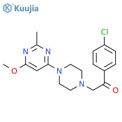 2-(4-chlorophenyl)-1-4-(6-methoxy-2-methylpyrimidin-4-yl)piperazin-1-ylethan-1-one structure