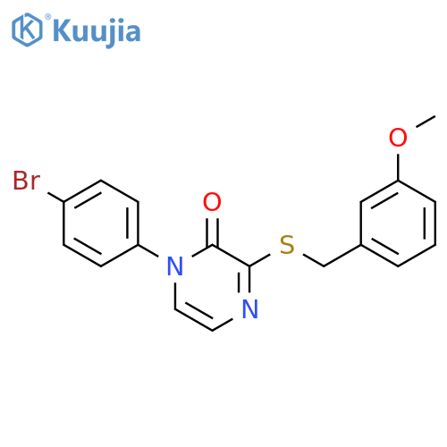 1-(4-bromophenyl)-3-[(3-methoxyphenyl)methylsulfanyl]pyrazin-2-one structure