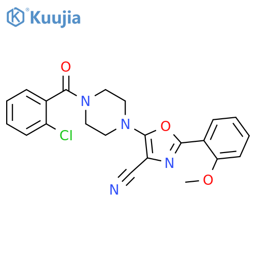 5-4-(2-chlorobenzoyl)piperazin-1-yl-2-(2-methoxyphenyl)-1,3-oxazole-4-carbonitrile structure