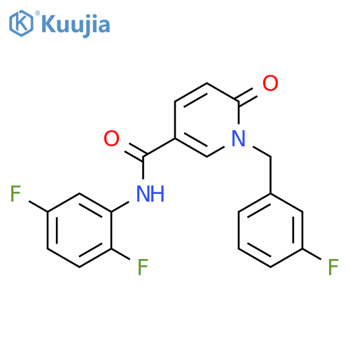 N-(2,5-difluorophenyl)-1-(3-fluorophenyl)methyl-6-oxo-1,6-dihydropyridine-3-carboxamide structure