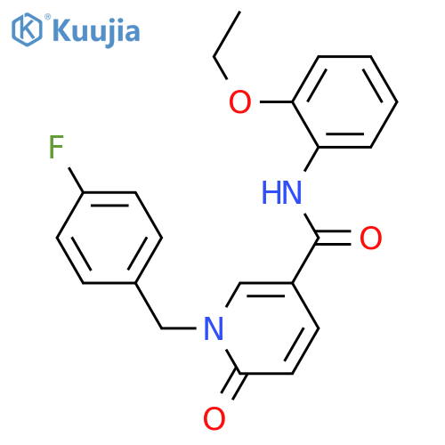 N-(2-ethoxyphenyl)-1-(4-fluorophenyl)methyl-6-oxo-1,6-dihydropyridine-3-carboxamide structure