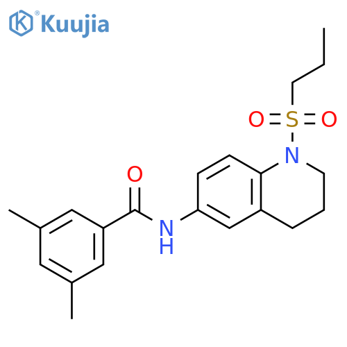 3,5-dimethyl-N-1-(propane-1-sulfonyl)-1,2,3,4-tetrahydroquinolin-6-ylbenzamide structure