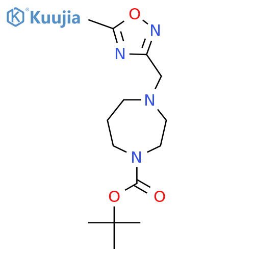Tert-butyl 4-[(5-methyl-1,2,4-oxadiazol-3-yl)methyl]-1,4-diazepane-1-carboxylate structure