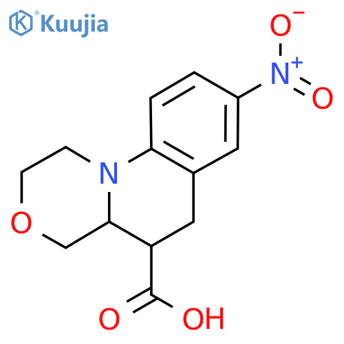 8-nitro-1H,2H,4H,4aH,5H,6H-[1,4]oxazino[4,3-a]quinoline-5-carboxylic acid structure