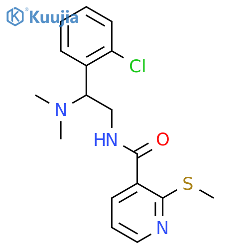N-[2-(2-chlorophenyl)-2-(dimethylamino)ethyl]-2-(methylsulfanyl)pyridine-3-carboxamide structure