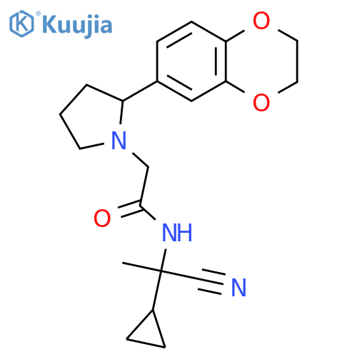 N-(1-cyano-1-cyclopropylethyl)-2-[2-(2,3-dihydro-1,4-benzodioxin-6-yl)pyrrolidin-1-yl]acetamide structure
