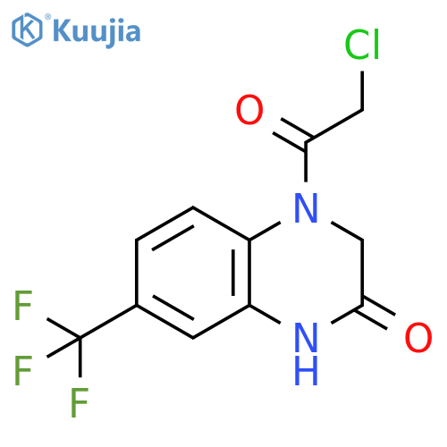 4-(2-chloroacetyl)-7-(trifluoromethyl)-1,2,3,4-tetrahydroquinoxalin-2-one structure